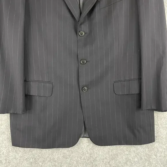 VTG Ermenegildo Zegna Blazer Mens IT 52R US 42R Blue Stripe Wool 3 Button Neiman